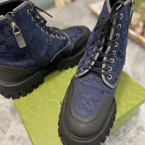 Gucci 699970 GG Supreme Canvas Monogram Men's Boots USA 9 - Picture 7 of 8